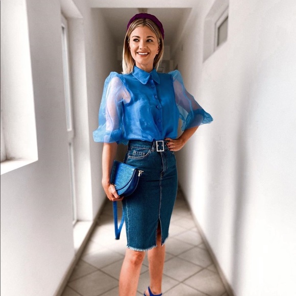 Zara Tops Zara Organza Blouse With Full Sleeves Poshmark
